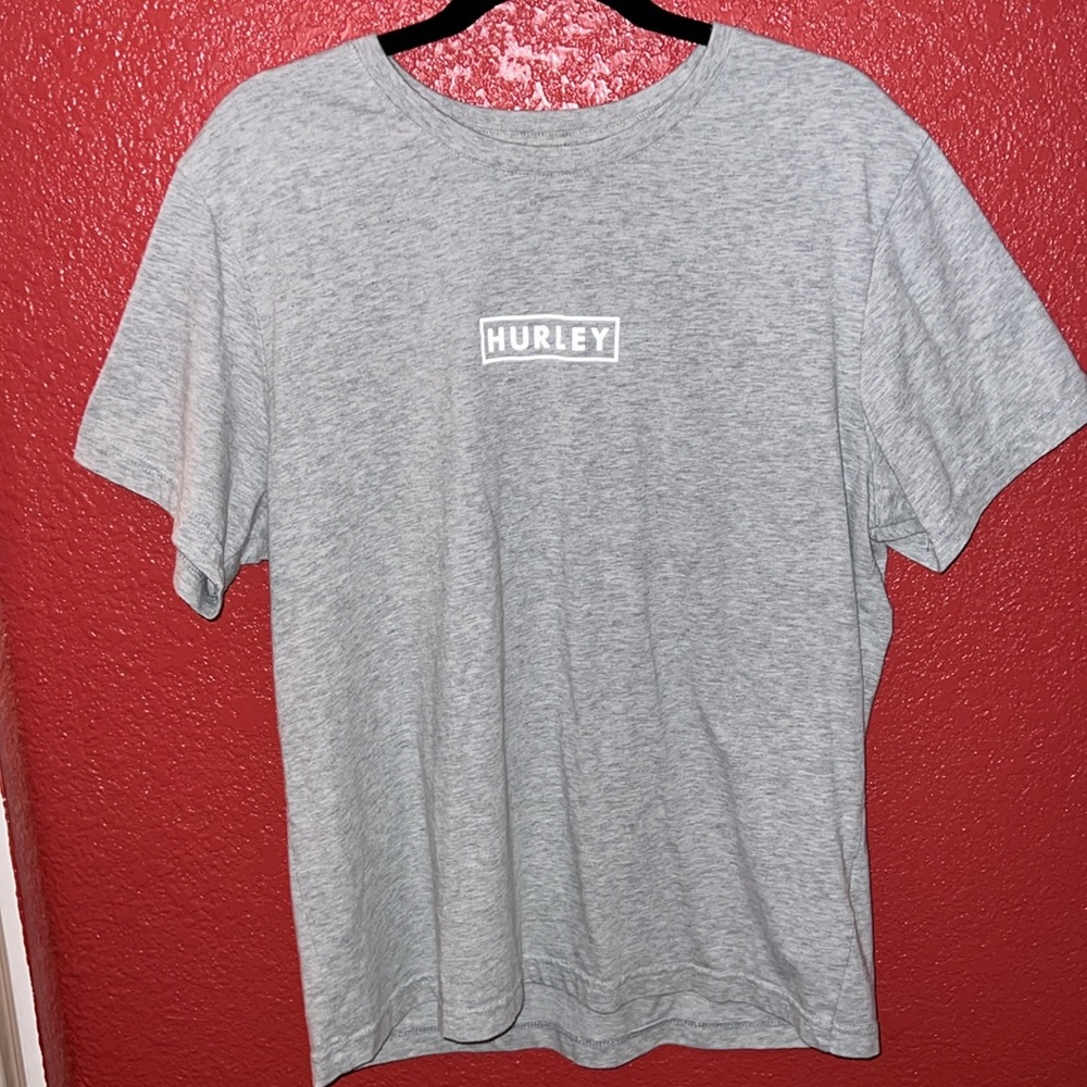 Hurley Boxed Reflective Logo Gray Short Sleeve T-Shirt, No Flaws